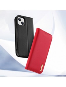 Dux Ducis Hivo Läder Flip Cover Plånbok i äkta läder för kort och dokument iPhone 14 Plus Brun