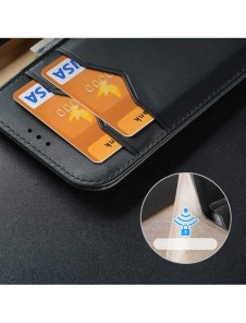 Dux Ducis Hivo Läder Flip Cover Plånbok i äkta läder för kort och dokument iPhone 14 Plus Brun