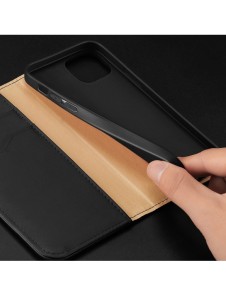 Dux Ducis Hivo Läder Flip Cover Plånbok i äkta läder för kort och dokument iPhone 14 Plus Brun