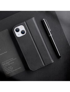 Dux Ducis Hivo Läder Flip Cover Plånbok i äkta läder för kort och dokument iPhone 14 Plus Röd