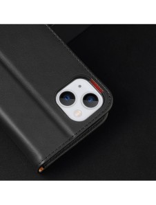 Dux Ducis Hivo Läder Flip Cover Plånbok i äkta läder för kort och dokument iPhone 14 Plus Röd