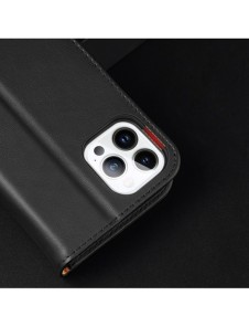 Dux Ducis Hivo Läder Flip Cover Plånbok i äkta läder för kort och dokument iPhone 14 Pro Black