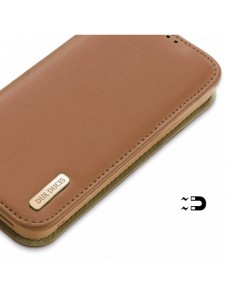 Dux Ducis Hivo Läder Flip Cover Plånbok i äkta läder för kort och dokument iPhone 14 Pro Brown