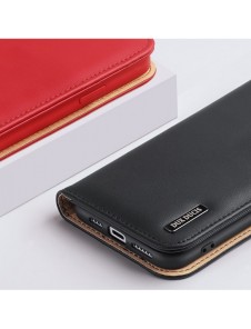 Dux Ducis Hivo Läder Flip Cover Plånbok i äkta läder för kort och dokument iPhone 14 Pro Brown