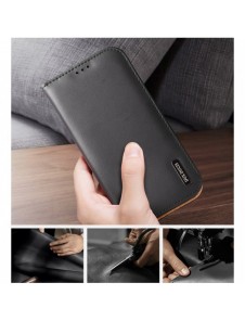 Dux Ducis Hivo Läder Flip Cover Plånbok i äkta läder för kort och dokument iPhone 14 Pro Max Brun