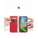 Dux Ducis Hivo Läder Flip Cover Plånbok i äkta läder för kort och dokument iPhone 14 Pro Red
