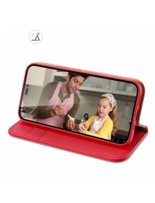 Dux Ducis Hivo Läder Flip Cover Plånbok i äkta läder för kort och dokument iPhone 14 Pro Red