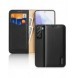 Dux Ducis Hivo Läder Flip Cover Plånbok i äkta läder för kort och dokument Samsung Galaxy S22 + (S22 Plus) Svart