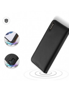 Dux Ducis Hivo Läder Flip Cover Plånbok i äkta läder för kort och dokument Samsung Galaxy S22 + (S22 Plus) Svart