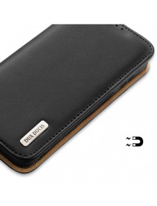 Dux Ducis Hivo Läder Flip Cover Plånbok i äkta läder för kort och dokument Samsung Galaxy S22 + (S22 Plus) Svart