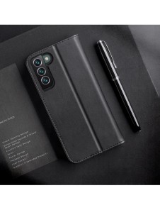 Dux Ducis Hivo Läder Flip Cover Plånbok i äkta läder för kort och dokument Samsung Galaxy S22 + (S22 Plus) Svart