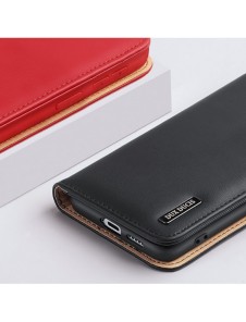 Dux Ducis Hivo Läder Flip Cover Plånbok i äkta läder för kort och dokument Samsung Galaxy S22 + (S22 Plus) Svart