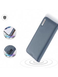 Dux Ducis Hivo Läder Flip Cover Plånbok i äkta läder för kort och dokument Samsung Galaxy S22 + (S22 Plus) Blå