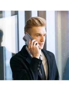 Dux Ducis Hivo Läder Flip Cover Plånbok i äkta läder för kort och dokument Samsung Galaxy S22 + (S22 Plus) Blå