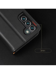 Dux Ducis Hivo Läder Flip Cover Plånbok i äkta läder för kort och dokument Samsung Galaxy S22 + (S22 Plus) Blå
