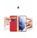 Dux Ducis Hivo Läder Flip Cover Plånbok i äkta läder för kort och dokument Samsung Galaxy S22 + (S22 Plus) Röd