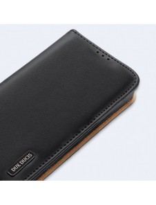 Dux Ducis Hivo Läder Flip Cover Plånbok i äkta läder för kort och dokument Samsung Galaxy S22 + (S22 Plus) Röd