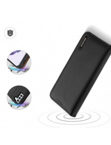 Dux Ducis Hivo Läder Flip Cover Plånbok i äkta läder för kort och dokument Samsung Galaxy S22 Black