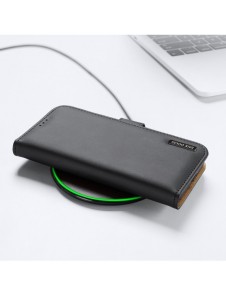 Dux Ducis Hivo Läder Flip Cover Plånbok i äkta läder för kort och dokument Samsung Galaxy S22 Black