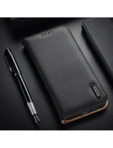 Dux Ducis Hivo Läder Flip Cover Plånbok i äkta läder för kort och dokument Samsung Galaxy S22 Black