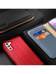 Dux Ducis Hivo Läder Flip Cover Plånbok i äkta läder för kort och dokument Samsung Galaxy S22 Black