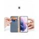 Dux Ducis Hivo Läder Flip Cover Plånbok i äkta läder för kort och dokument Samsung Galaxy S22 Blå