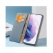 Dux Ducis Hivo Läder Flip Cover Plånbok i äkta läder för kort och dokument Samsung Galaxy S22 Blå
