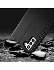Dux Ducis Hivo Läder Flip Cover Plånbok i äkta läder för kort och dokument Samsung Galaxy S22 Blå