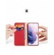 Dux Ducis Hivo Läder Flip Cover Plånbok i äkta läder för kort och dokument Samsung Galaxy S22 Röd