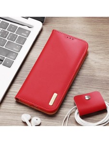 Dux Ducis Hivo Läder Flip Cover Plånbok i äkta läder för kort och dokument Samsung Galaxy S22 Röd