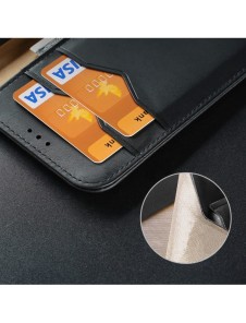 Dux Ducis Hivo Läder Flip Cover Plånbok i äkta läder för kort och dokument Samsung Galaxy S22 Röd