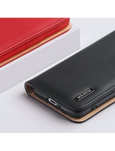 Dux Ducis Hivo Läder Flip Cover Plånbok i äkta läder för kort och dokument Samsung Galaxy S22 Röd