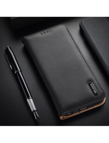 Dux Ducis Hivo Läder Flip Cover Plånbok i äkta läder för kort och dokument Samsung Galaxy S22 Ultra Black