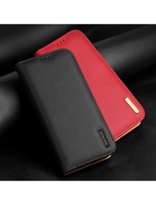 Dux Ducis Hivo Läder Flip Cover Plånbok i äkta läder för kort och dokument Samsung Galaxy S22 Ultra Black