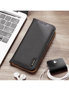 Dux Ducis Hivo Läder Flip Cover Plånbok i äkta läder för kort och dokument Samsung Galaxy S22 Ultra Black