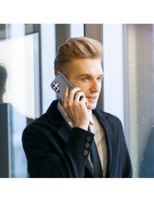 Dux Ducis Hivo Läder Flip Cover Plånbok i äkta läder för kort och dokument Samsung Galaxy S22 Ultra Blue