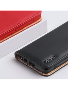 Dux Ducis Hivo Läder Flip Cover Plånbok i äkta läder för kort och dokument Samsung Galaxy S22 Ultra Blue