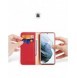 Dux Ducis Hivo Läder Flip Cover Plånbok i äkta läder för kort och dokument Samsung Galaxy S22 Ultra Red