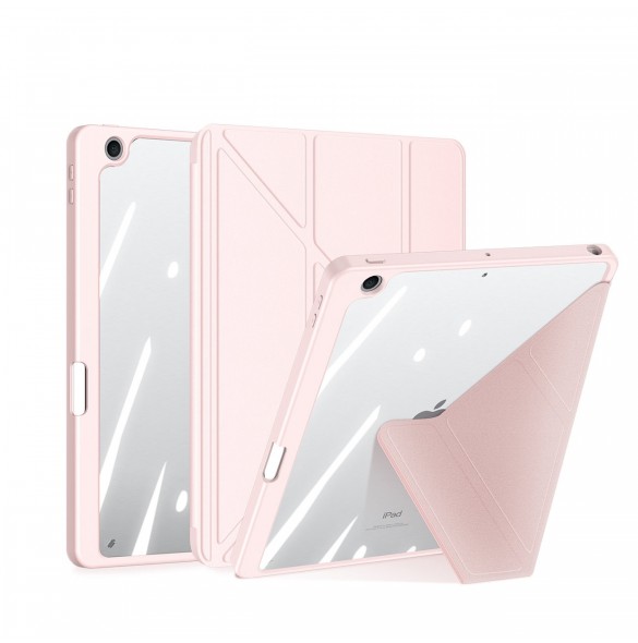 Dux Ducis Magi-fodral för iPad 10.2'' 2021/2020/2019 smart skal med stativ och förvaring för Apple Pencil rosa