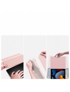 Dux Ducis Magi-fodral för iPad 10.2'' 2021/2020/2019 smart skal med stativ och förvaring för Apple Pencil rosa