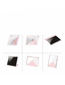 Dux Ducis Magi-fodral för iPad 10.2'' 2021/2020/2019 smart skal med stativ och förvaring för Apple Pencil rosa