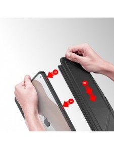 Dux Ducis Magi-fodral för iPad 10.2'' 2021/2020/2019 smart skal med stativ och förvaring för Apple Pencil rosa