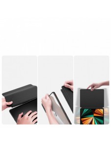 Dux Ducis Magi Fodral för iPad Pro 12,9'' 2021/2020/2018 Smart Cover Fodral med ställ och förvaring för Apple Pencil Svart