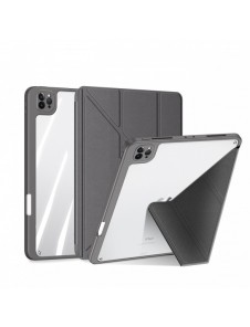Dux Ducis Magi Fodral för iPad Pro 12,9 tum 2021/2020/2018 Smart Cover Fodral med ställ och förvaring för Apple Pencil Grey