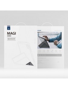 Dux Ducis Magi Fodral för iPad Pro 12,9 tum 2021/2020/2018 Smart Cover Fodral med ställ och förvaring för Apple Pencil Grey