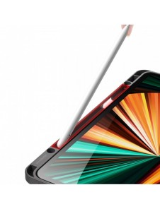 Dux Ducis Magi Fodral för iPad Pro 12,9 tum 2021/2020/2018 Smart Cover Fodral med ställ och förvaring för Apple Pencil Grey