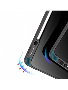 Dux Ducis Magi Fodral för iPad Pro 12,9 tum 2021/2020/2018 Smart Cover Fodral med ställ och förvaring för Apple Pencil Grey
