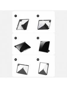 Dux Ducis Magi Fodral för iPad Pro 12,9 tum 2021/2020/2018 Smart Cover Fodral med ställ och förvaring för Apple Pencil Grey