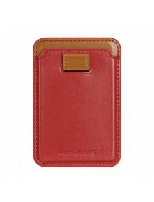 Dux Ducis Magnetic Leather Wallet magnetisk plånbok MagSafe för iPhone RFID blocker röd