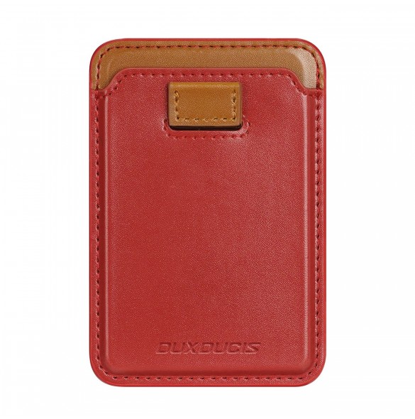 Dux Ducis Magnetic Leather Wallet magnetisk plånbok MagSafe för iPhone RFID blocker röd